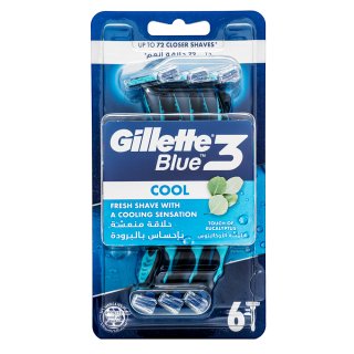 Gillette Blue3 Wegwerpscheermesjes Cool 6 pcs